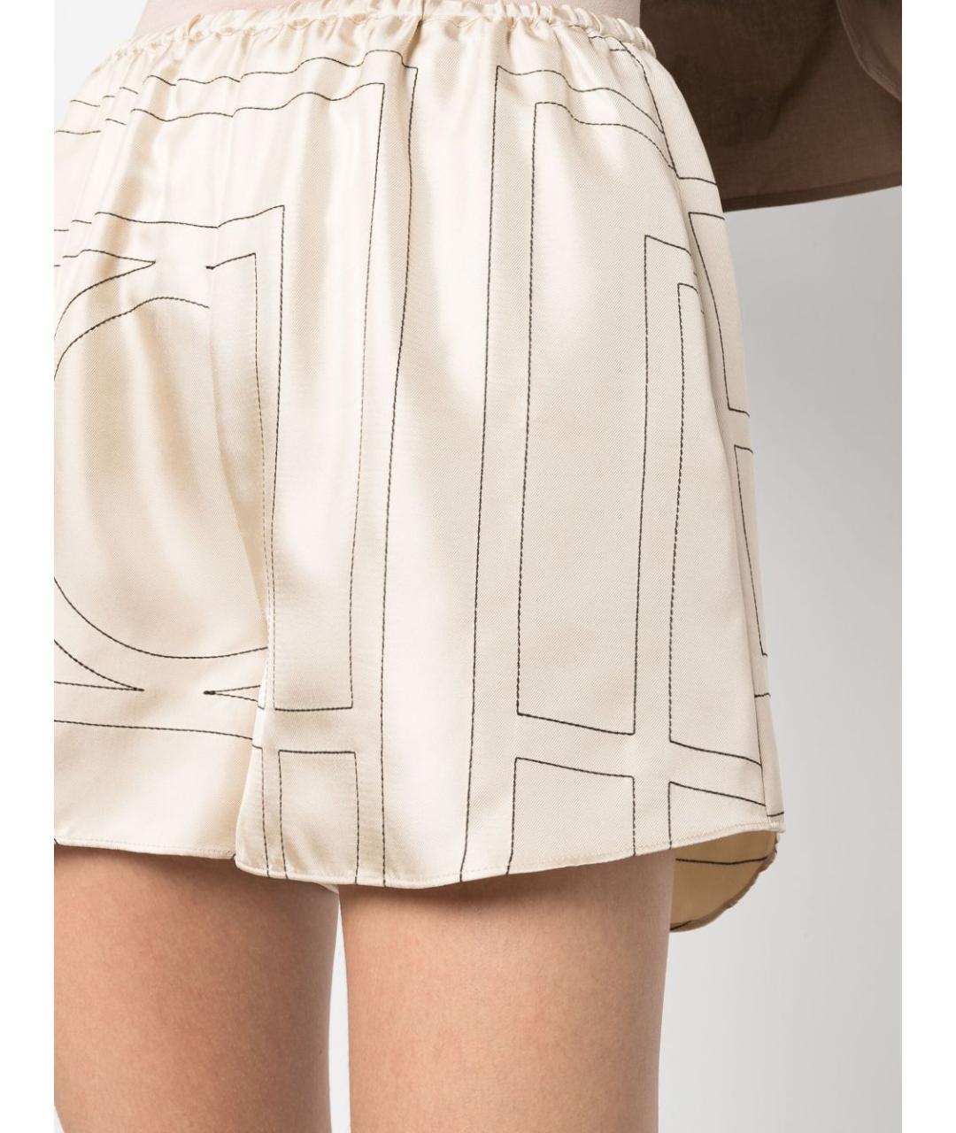 TOTEME Бежевые шелковые шорты, фото 4