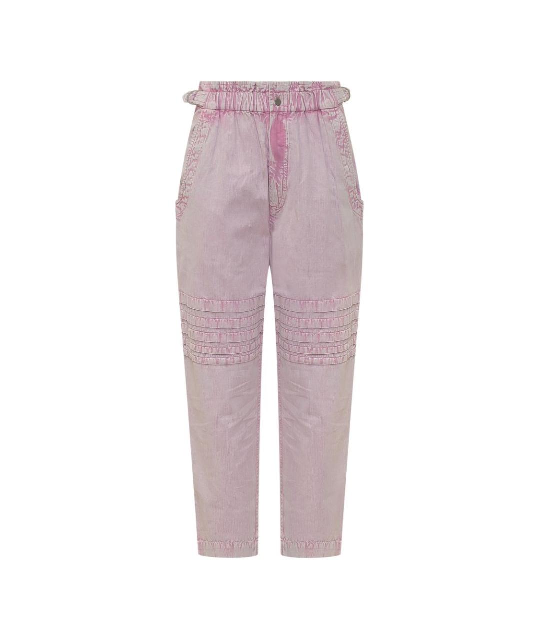 ISABEL MARANT ETOILE Розовые хлопковые прямые брюки, фото 1