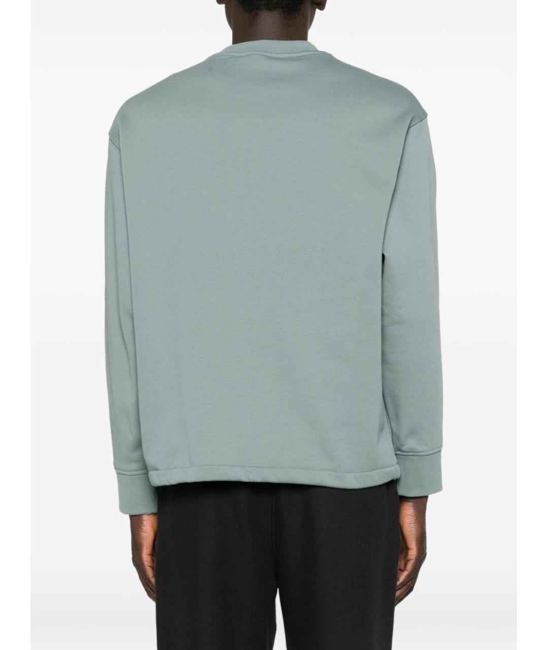 EMPORIO ARMANI Голубой хлопковый джемпер / свитер, фото 2