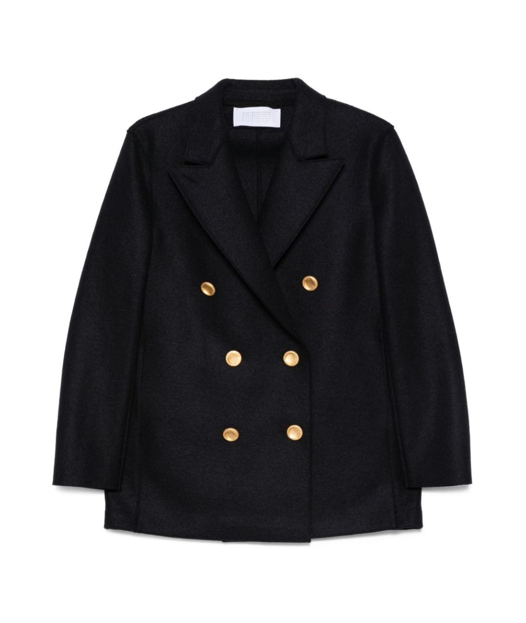 HARRIS WHARF LONDON Темно-синее шерстяное пальто, фото 1