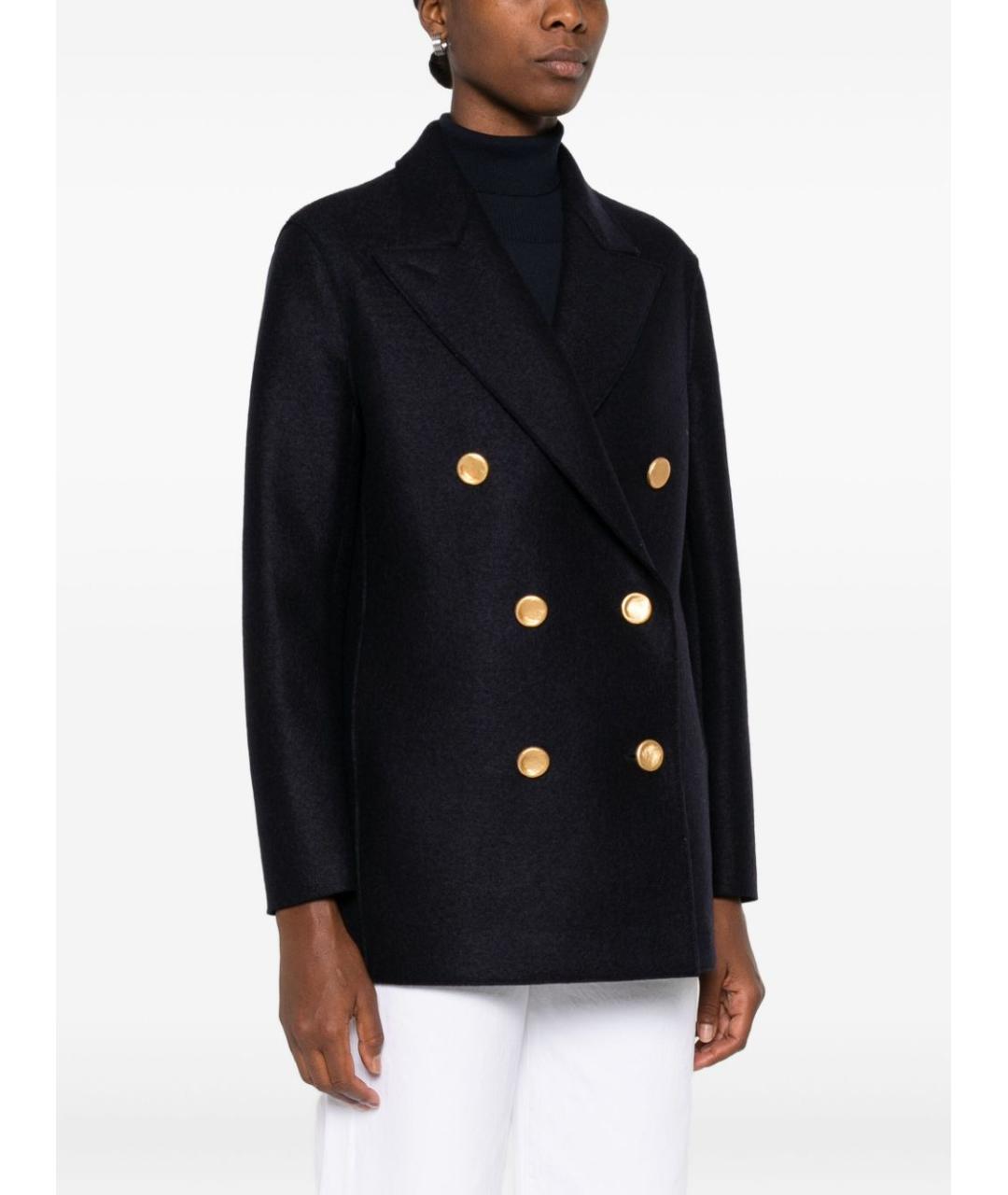 HARRIS WHARF LONDON Темно-синее шерстяное пальто, фото 5