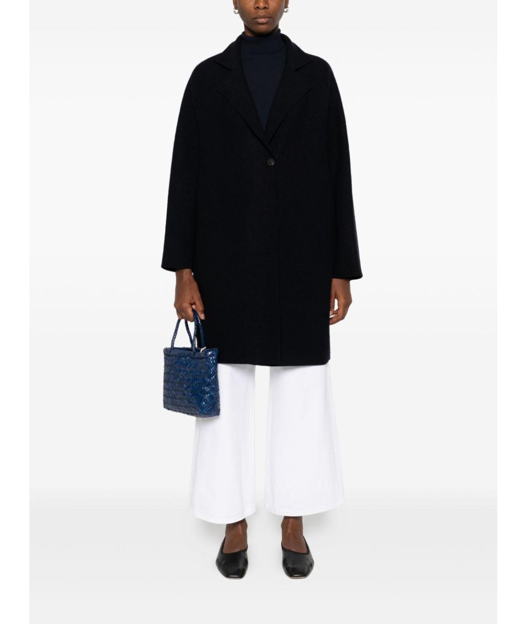 HARRIS WHARF LONDON Темно-синее шерстяное пальто, фото 4