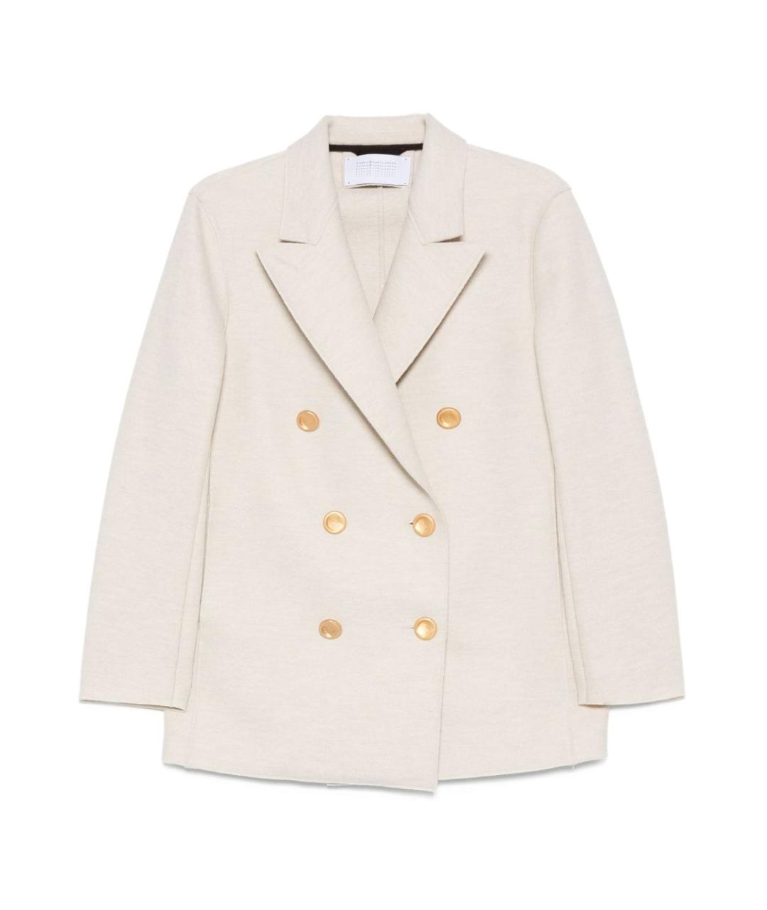 HARRIS WHARF LONDON Бежевое шерстяное пальто, фото 1