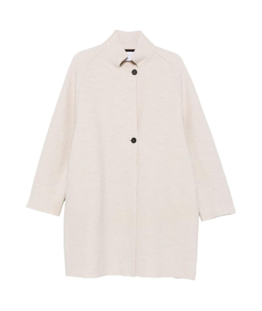 HARRIS WHARF LONDON Бежевое шерстяное пальто, фото 1