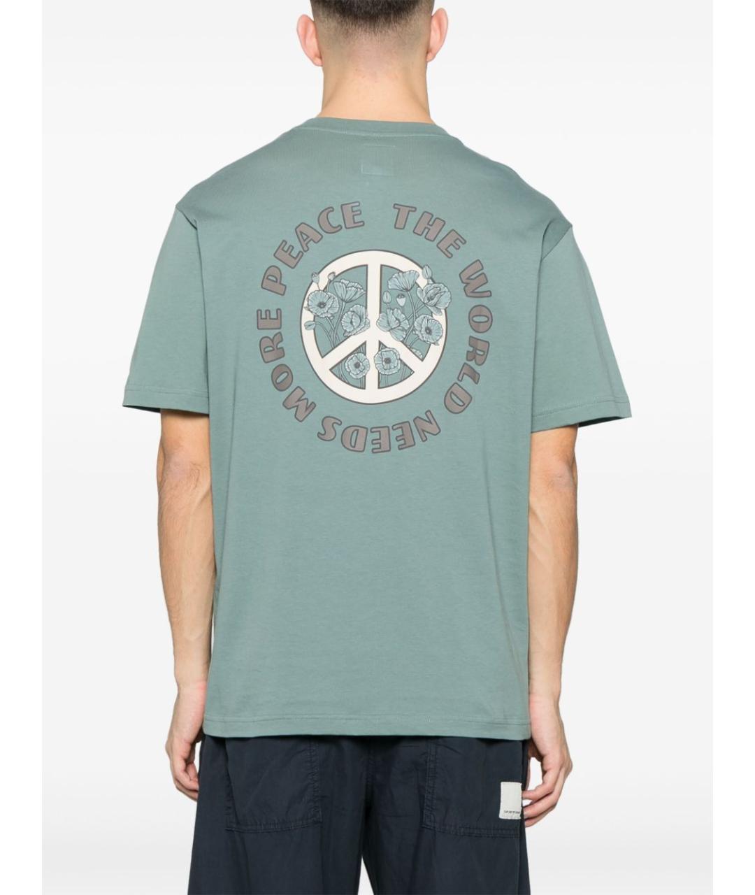 EMPORIO ARMANI Зеленая хлопковая футболка, фото 2