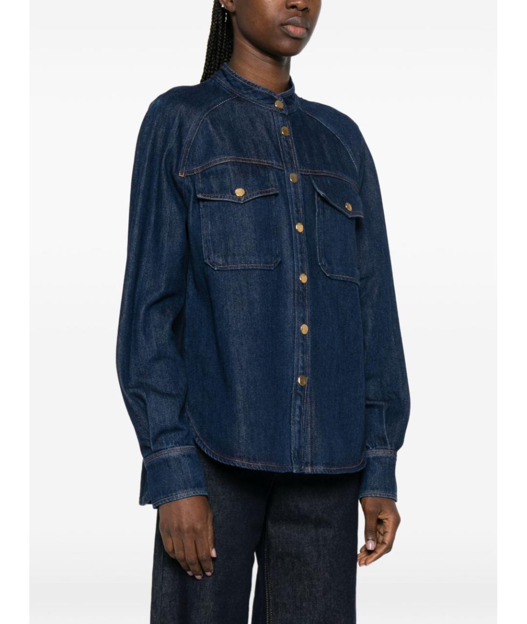 FORTE FORTE Синяя хлопковая рубашка, фото 5