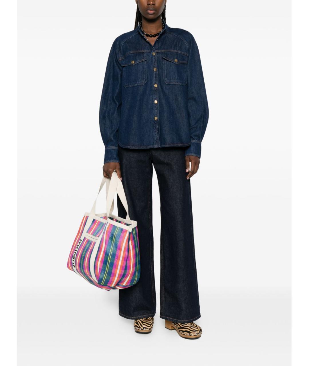 FORTE FORTE Синяя хлопковая рубашка, фото 4