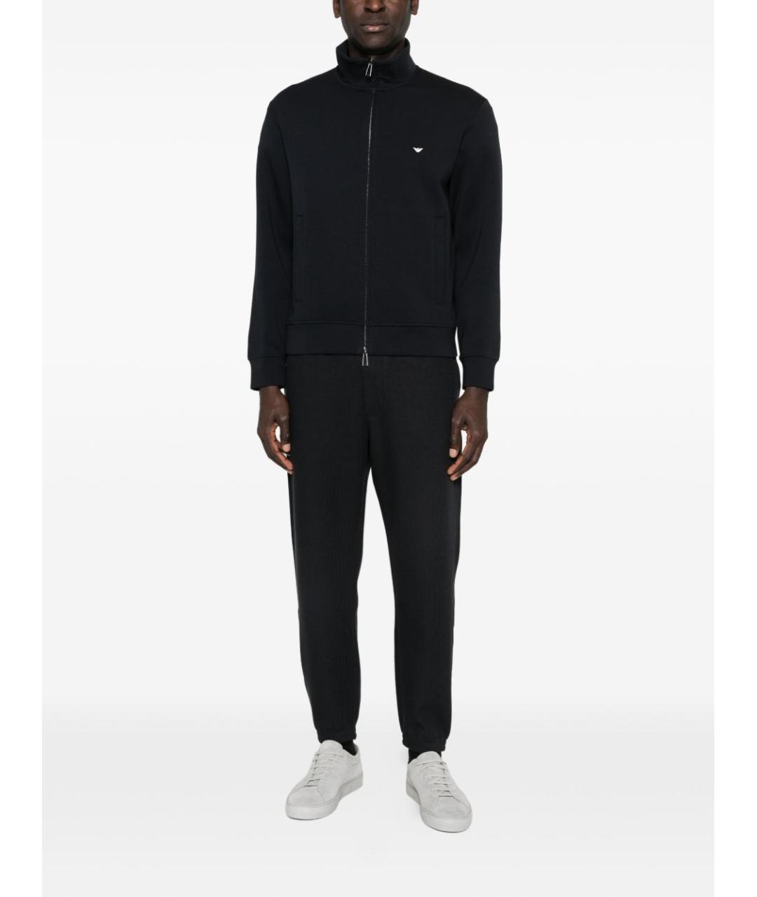 EMPORIO ARMANI Синие хлопко-эластановые повседневные брюки, фото 2