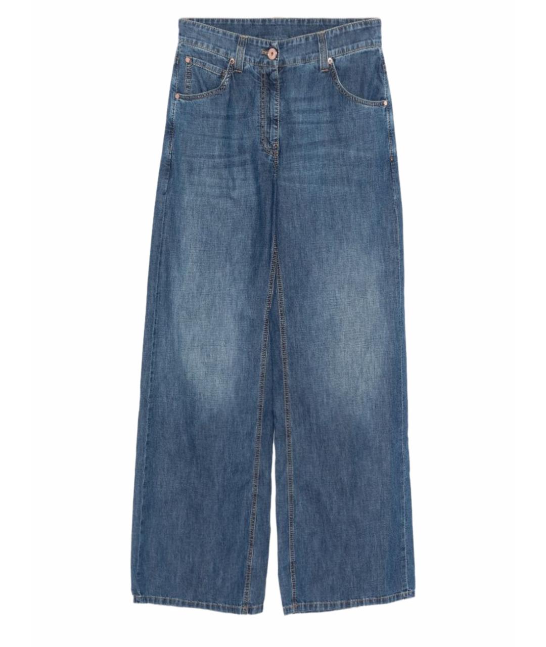 BRUNELLO CUCINELLI Синие хлопковые джинсы клеш, фото 1