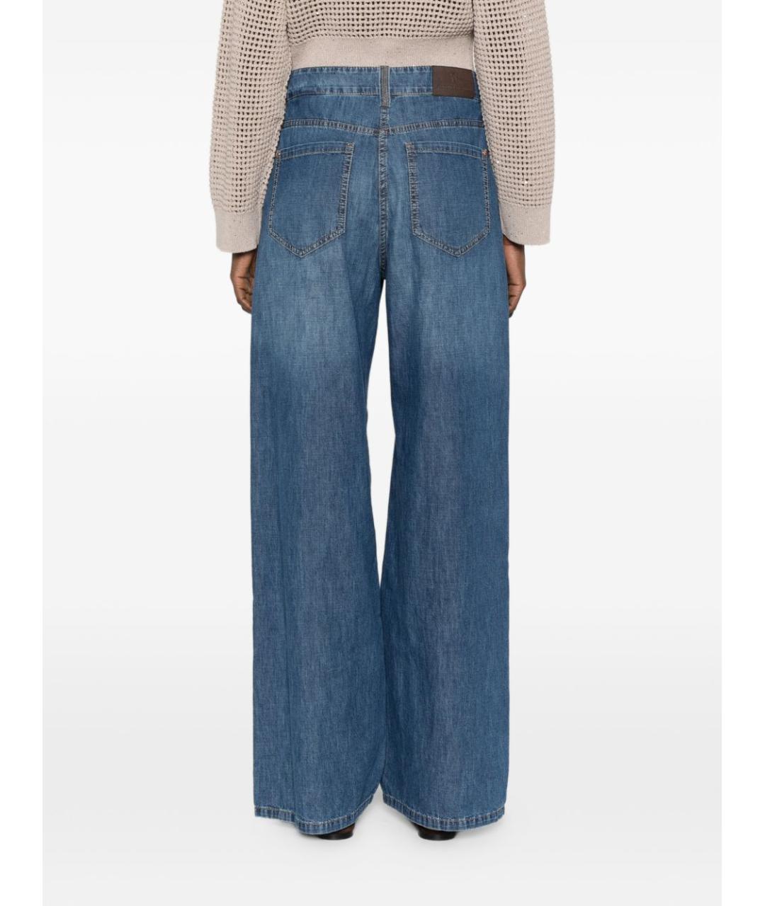 BRUNELLO CUCINELLI Синие хлопковые джинсы клеш, фото 5