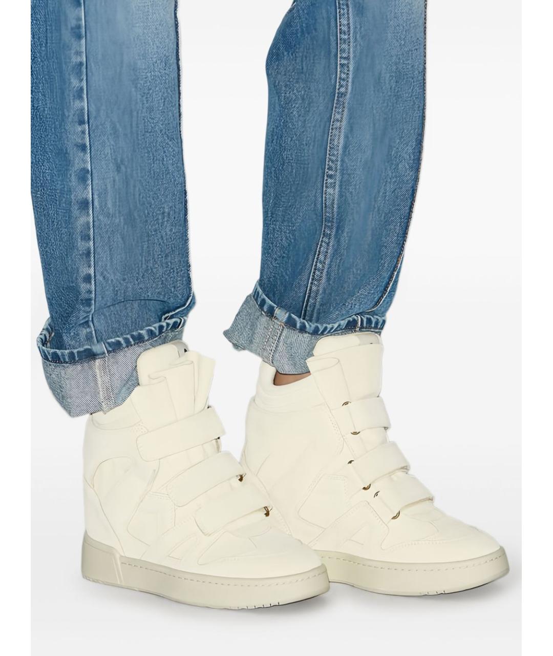 ISABEL MARANT Бежевые кожаные кроссовки, фото 3