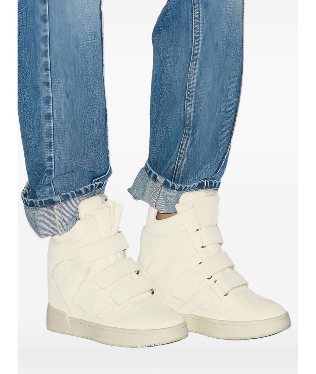 ISABEL MARANT Бежевые кожаные кроссовки, фото 2