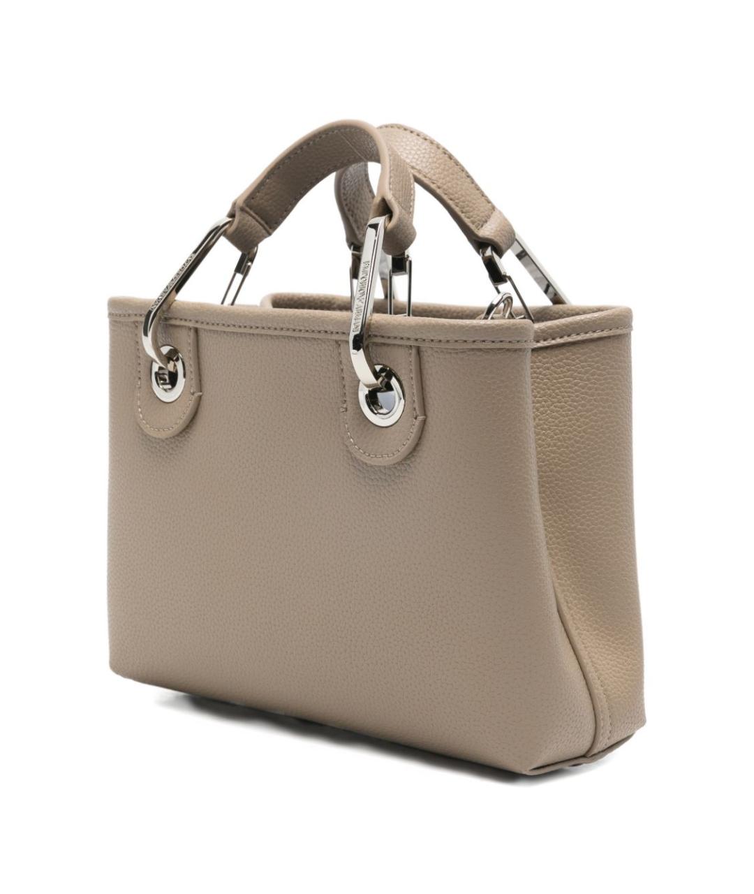 EMPORIO ARMANI Серая сумка тоут из искусственной кожи, фото 3