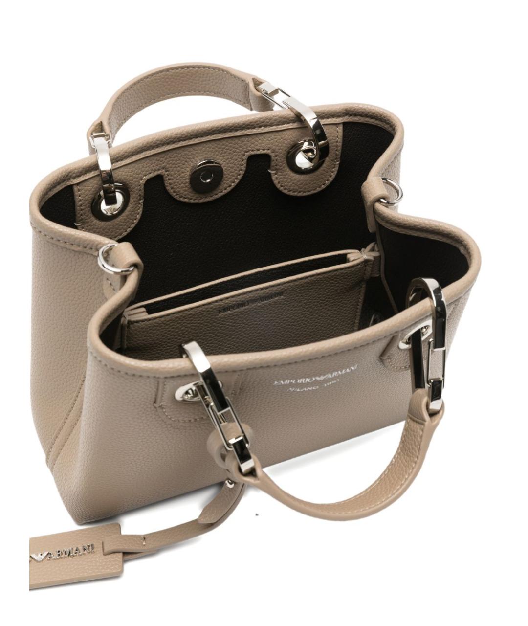 EMPORIO ARMANI Серая сумка тоут из искусственной кожи, фото 2