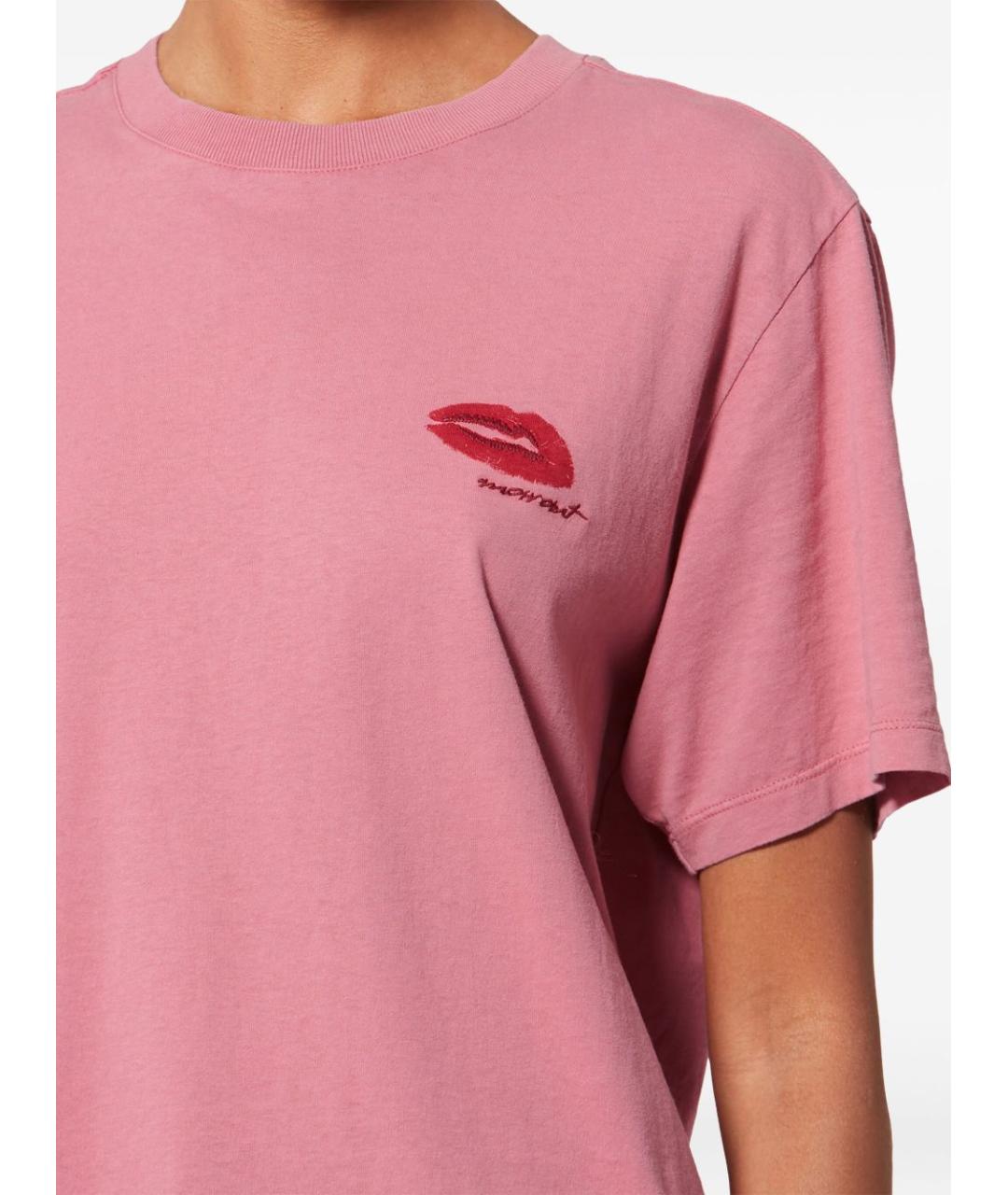 ISABEL MARANT ETOILE Розовая хлопковая футболка, фото 4
