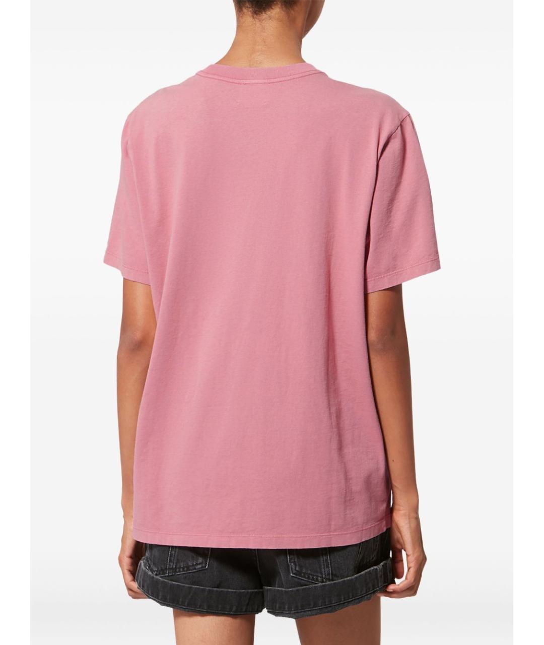 ISABEL MARANT ETOILE Розовая хлопковая футболка, фото 5