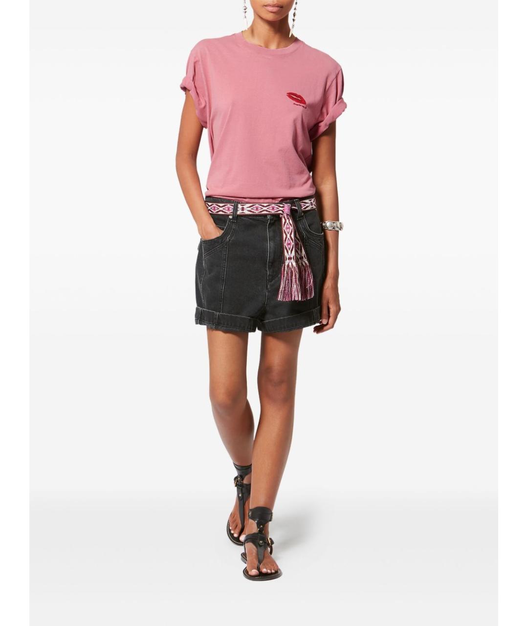 ISABEL MARANT ETOILE Розовая хлопковая футболка, фото 2