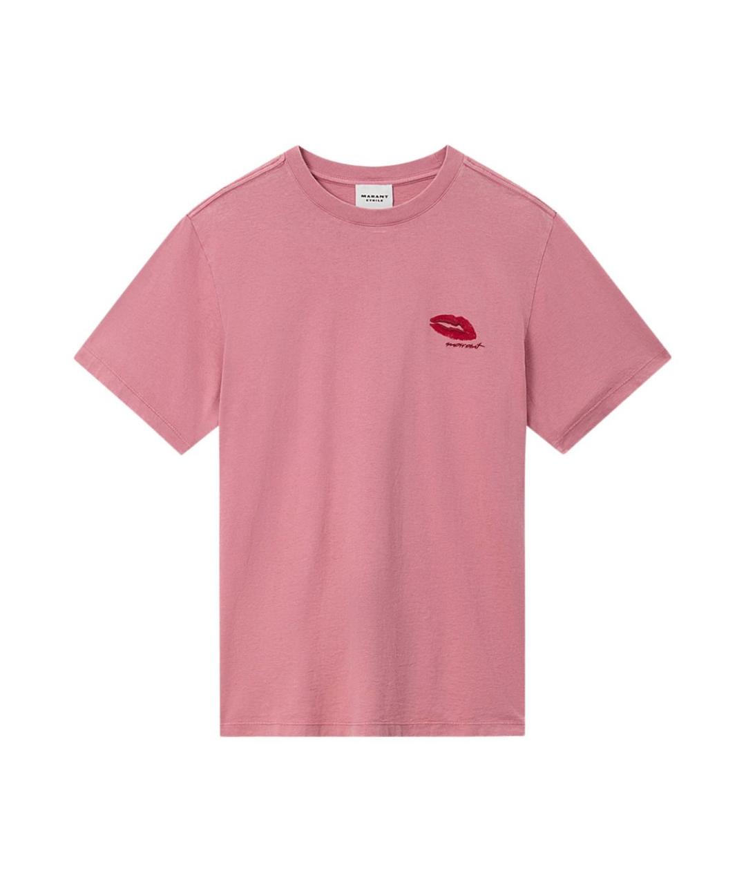 ISABEL MARANT ETOILE Розовая хлопковая футболка, фото 1