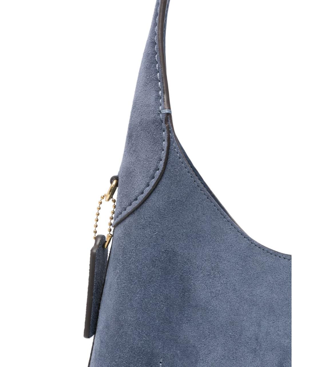 COACH Синяя замшевая сумка тоут, фото 2