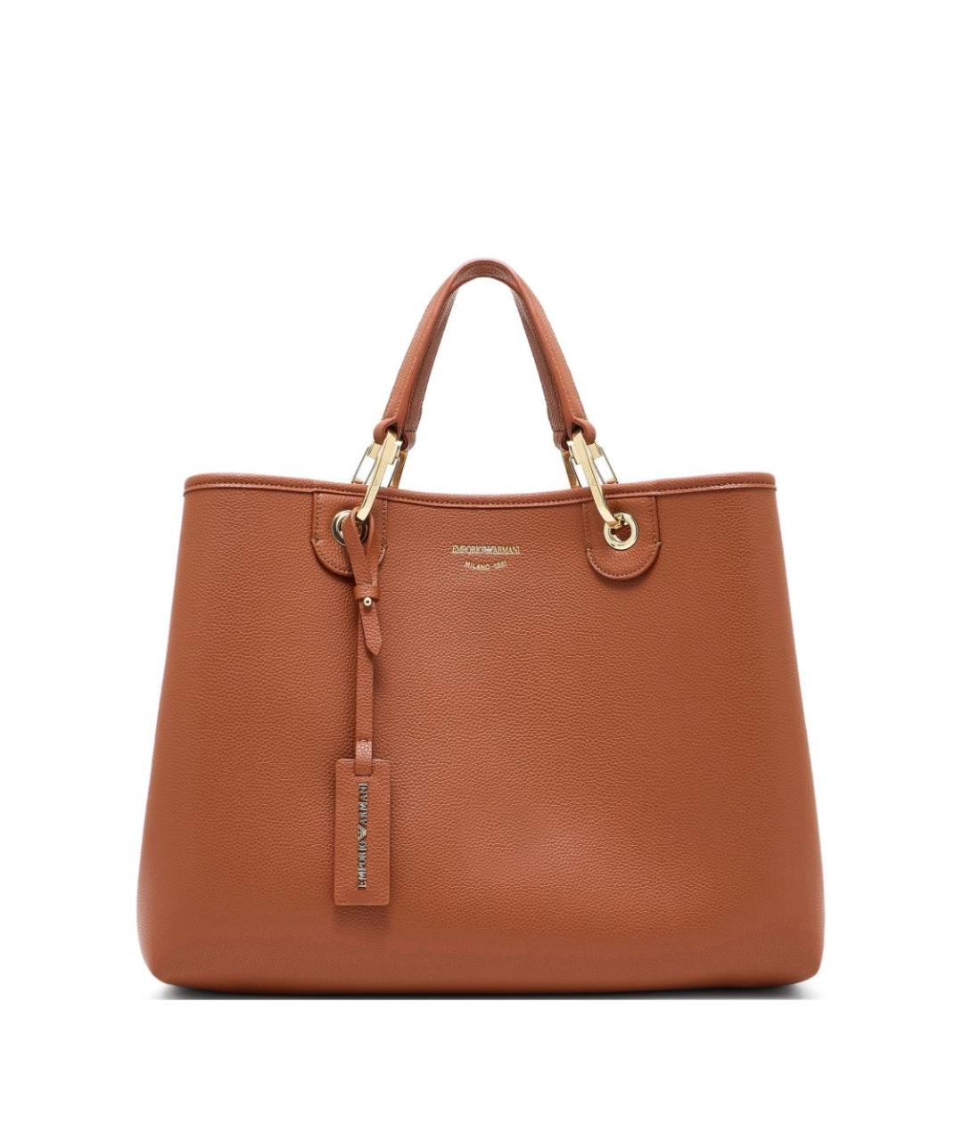 EMPORIO ARMANI Коричневая сумка тоут из искусственной кожи, фото 1