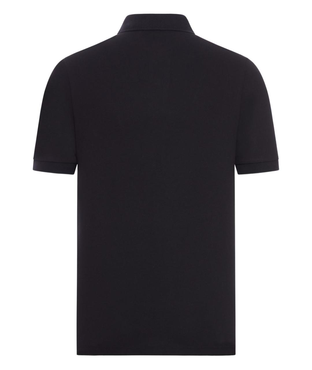 STONE ISLAND Черное хлопко-эластановое поло с коротким рукавом, фото 2