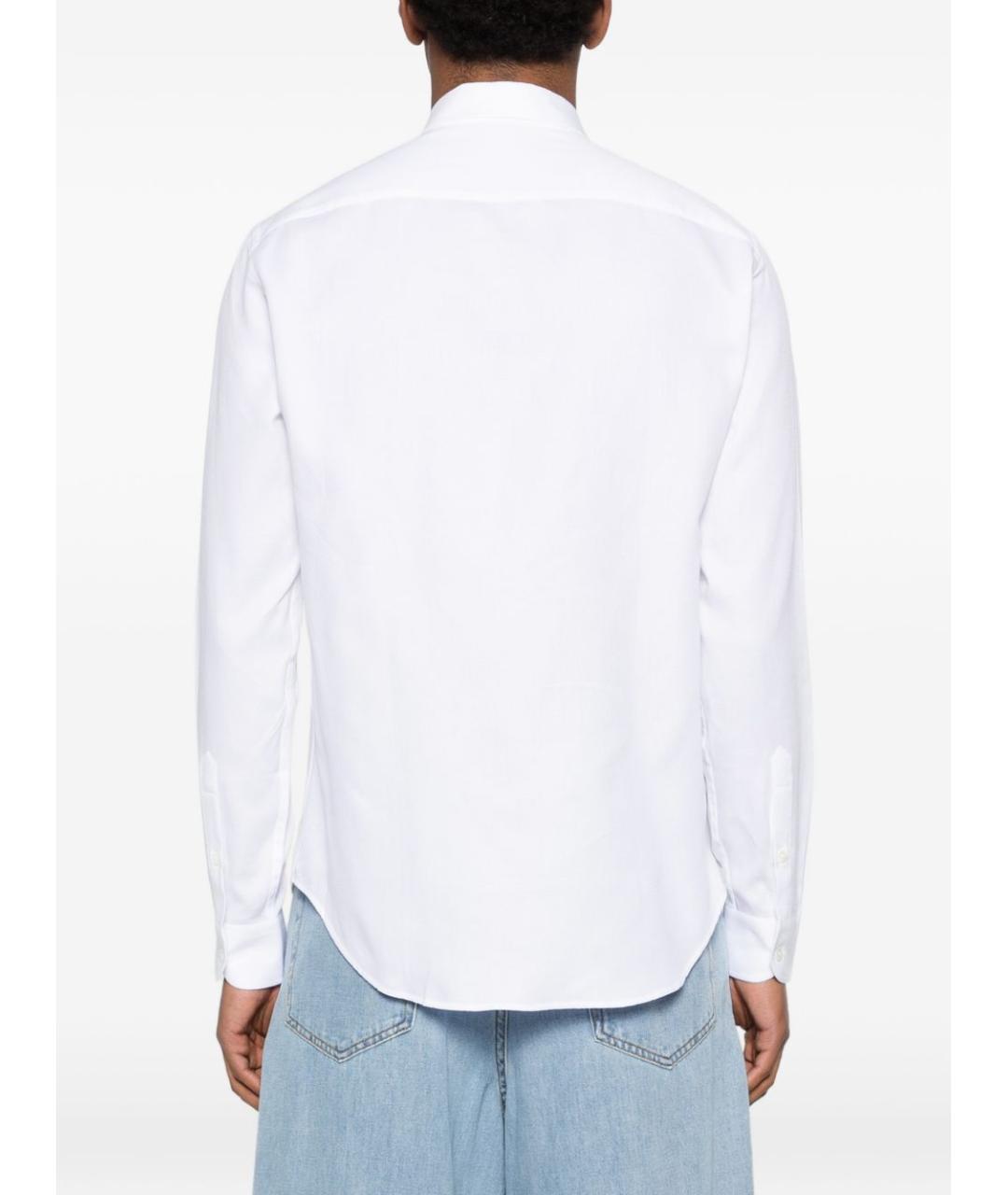 EMPORIO ARMANI Белая хлопковая классическая рубашка, фото 5