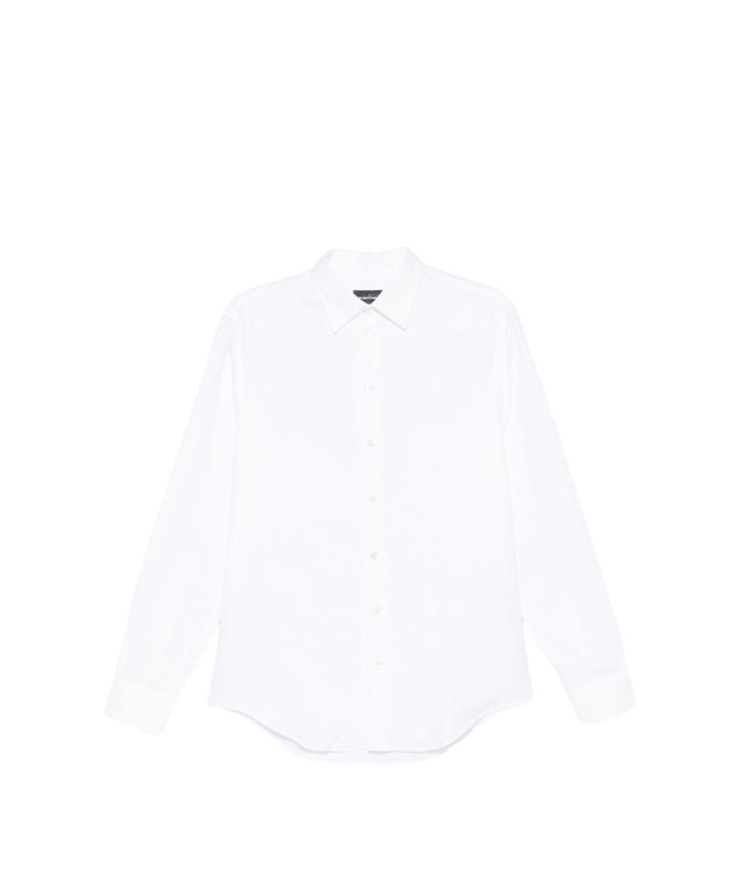 EMPORIO ARMANI Белая хлопковая классическая рубашка, фото 1