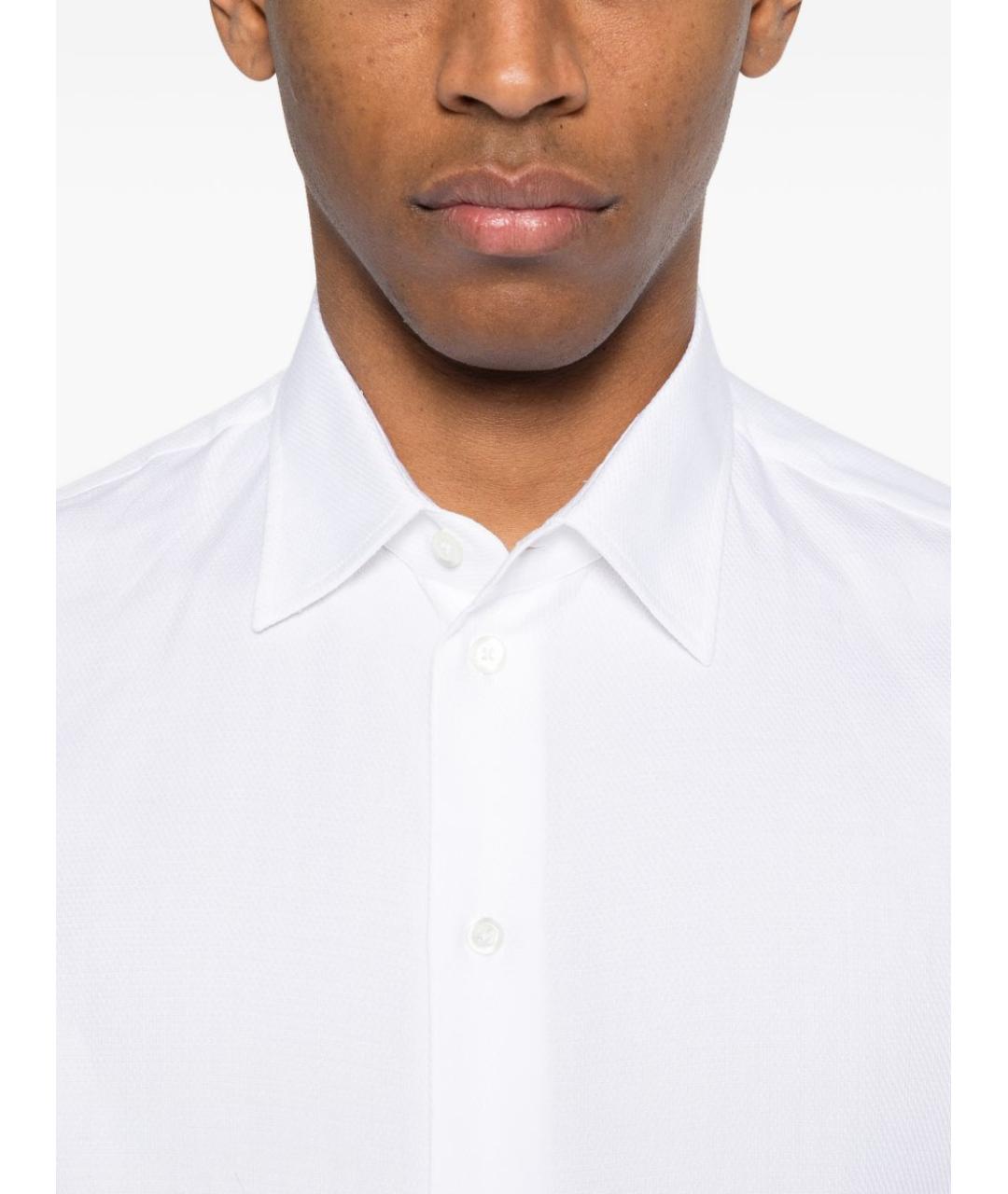EMPORIO ARMANI Белая хлопковая классическая рубашка, фото 3