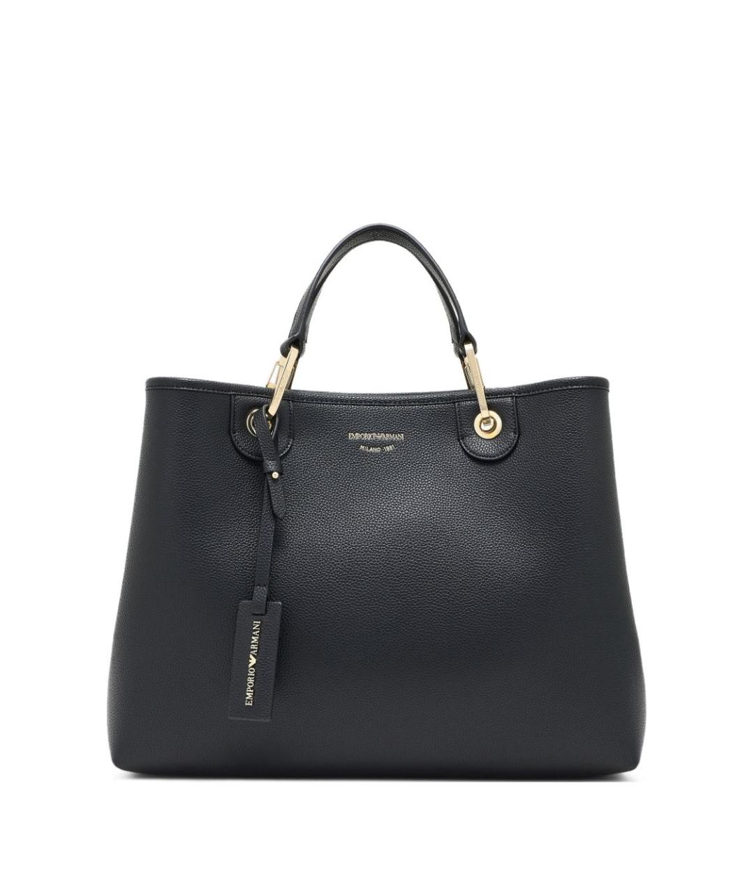 EMPORIO ARMANI Черная сумка тоут из искусственной кожи, фото 1