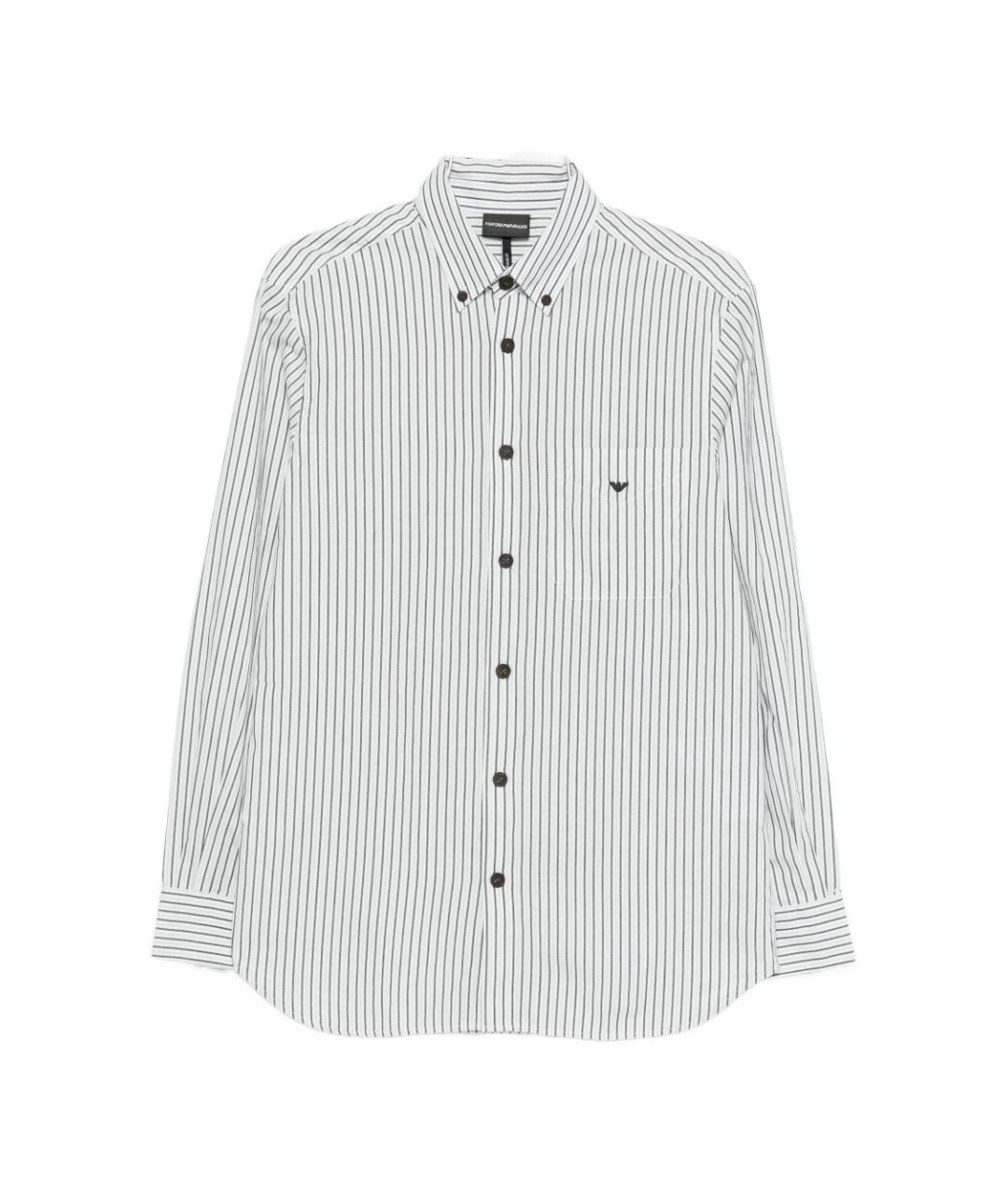 EMPORIO ARMANI Голубая хлопковая классическая рубашка, фото 1