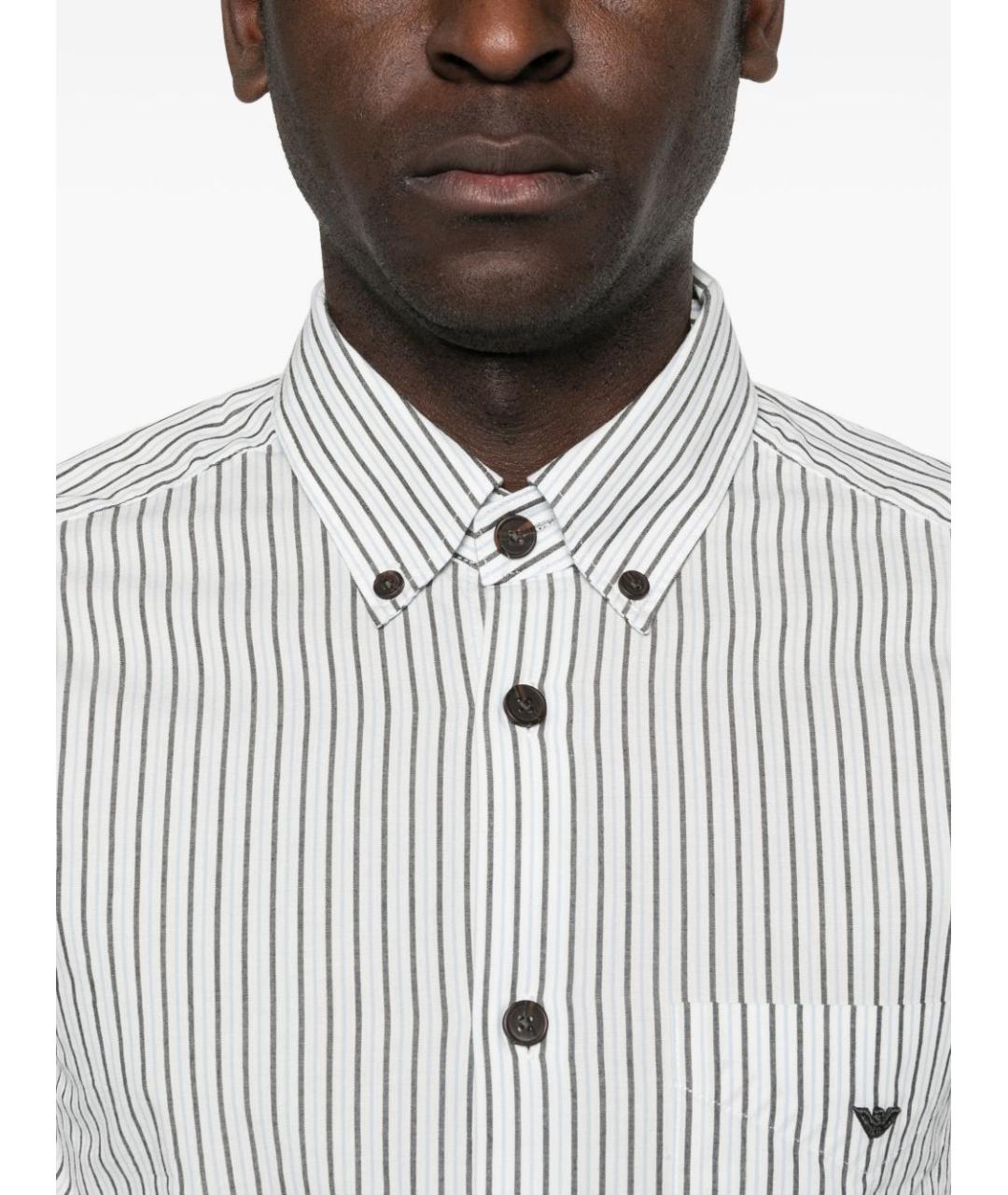 EMPORIO ARMANI Голубая хлопковая классическая рубашка, фото 4