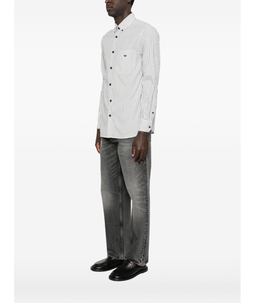 EMPORIO ARMANI Голубая хлопковая классическая рубашка, фото 3