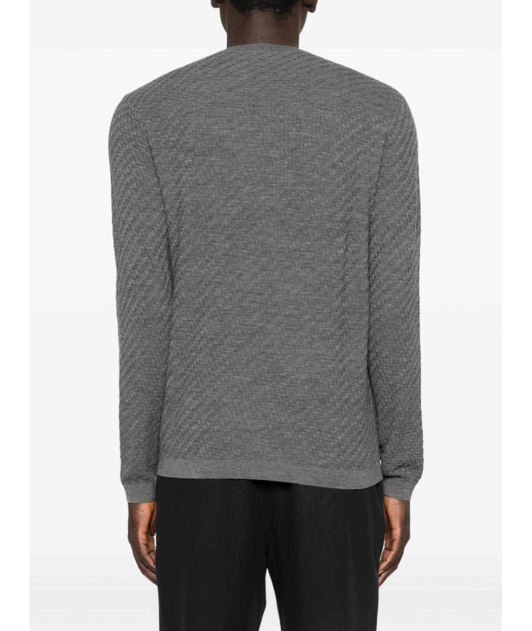 EMPORIO ARMANI Серый шерстяной джемпер / свитер, фото 5
