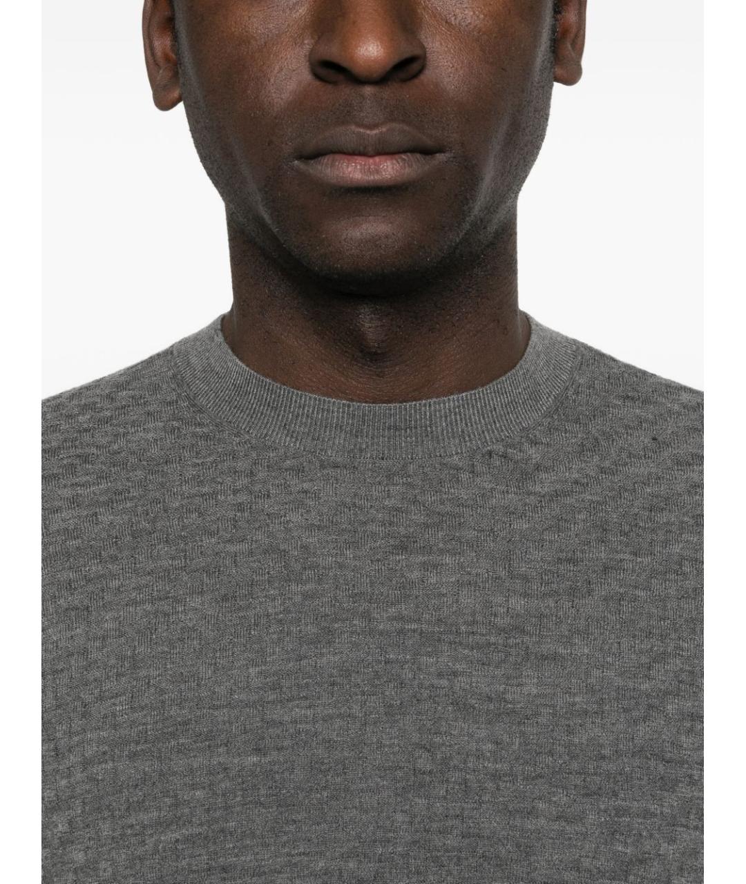 EMPORIO ARMANI Серый шерстяной джемпер / свитер, фото 4