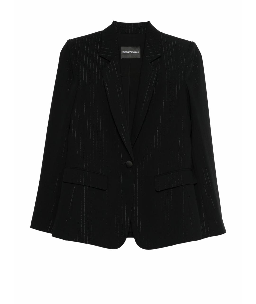 EMPORIO ARMANI Черный полиэстеровый жакет/пиджак, фото 1