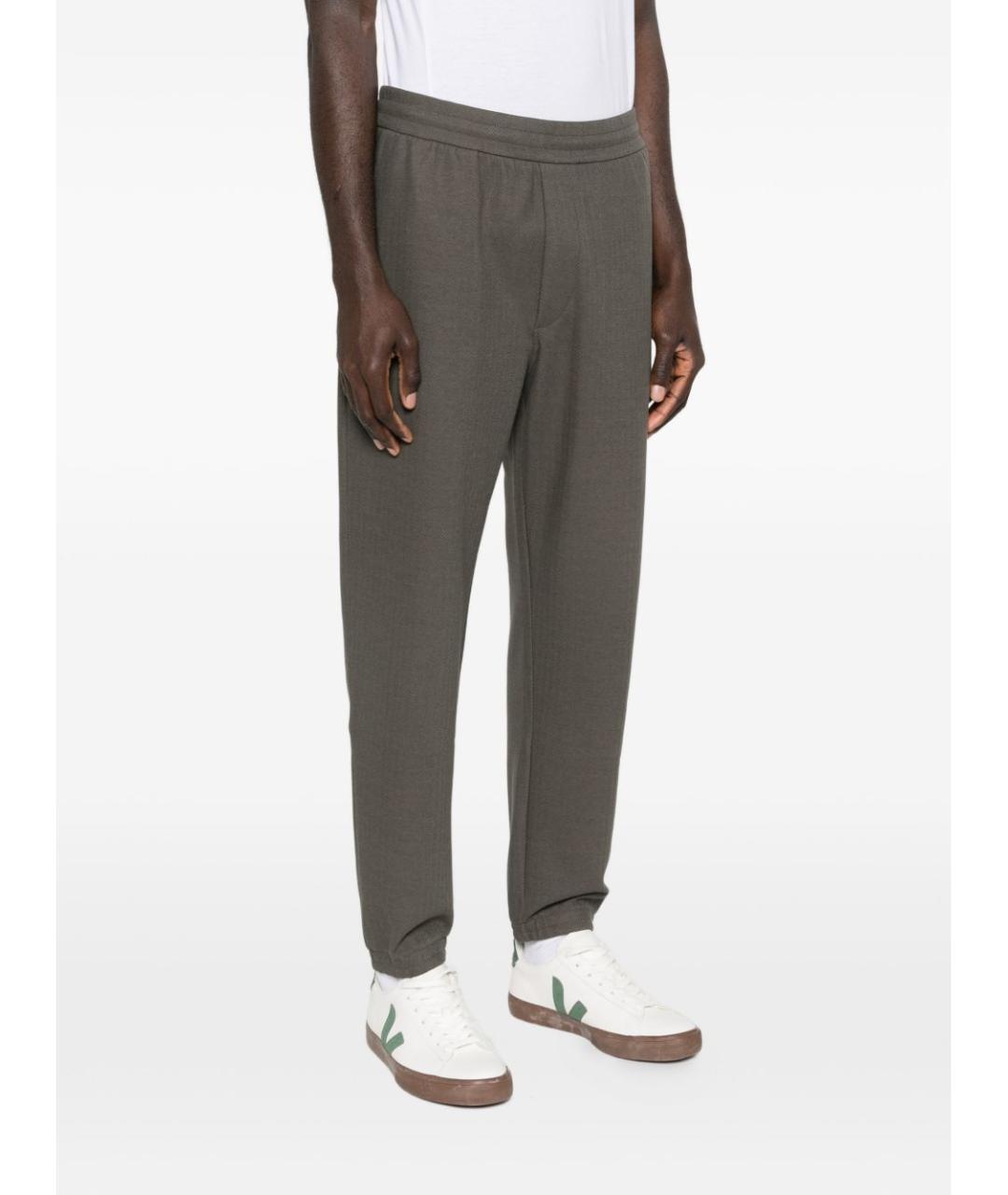 EMPORIO ARMANI Серые хлопко-эластановые повседневные брюки, фото 5