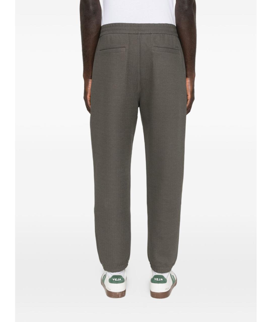 EMPORIO ARMANI Серые хлопко-эластановые повседневные брюки, фото 3