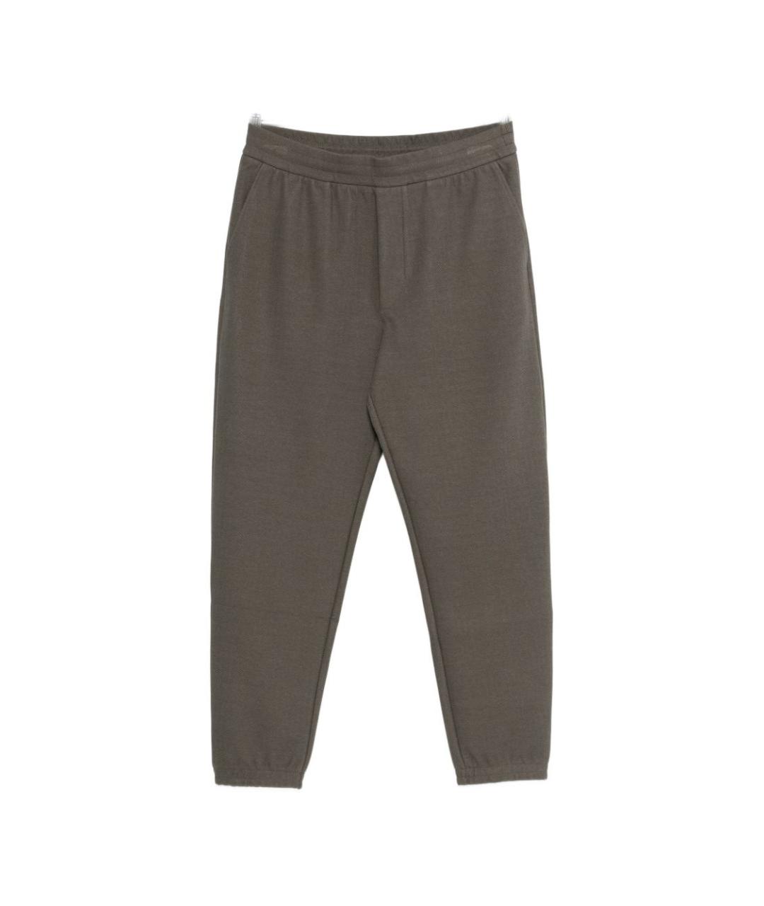 EMPORIO ARMANI Серые хлопко-эластановые повседневные брюки, фото 1