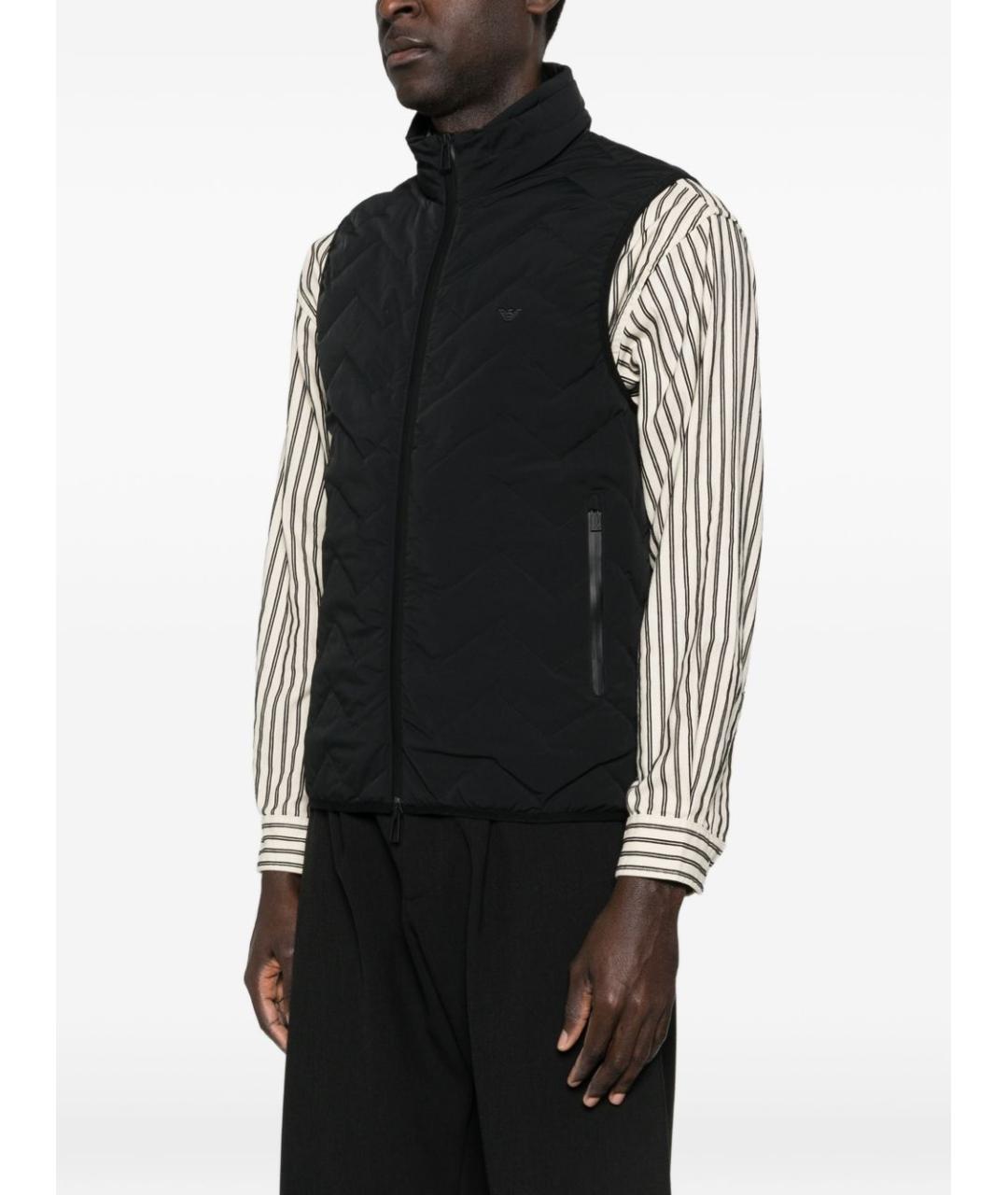 EMPORIO ARMANI Черный полиамидовый жилет, фото 5