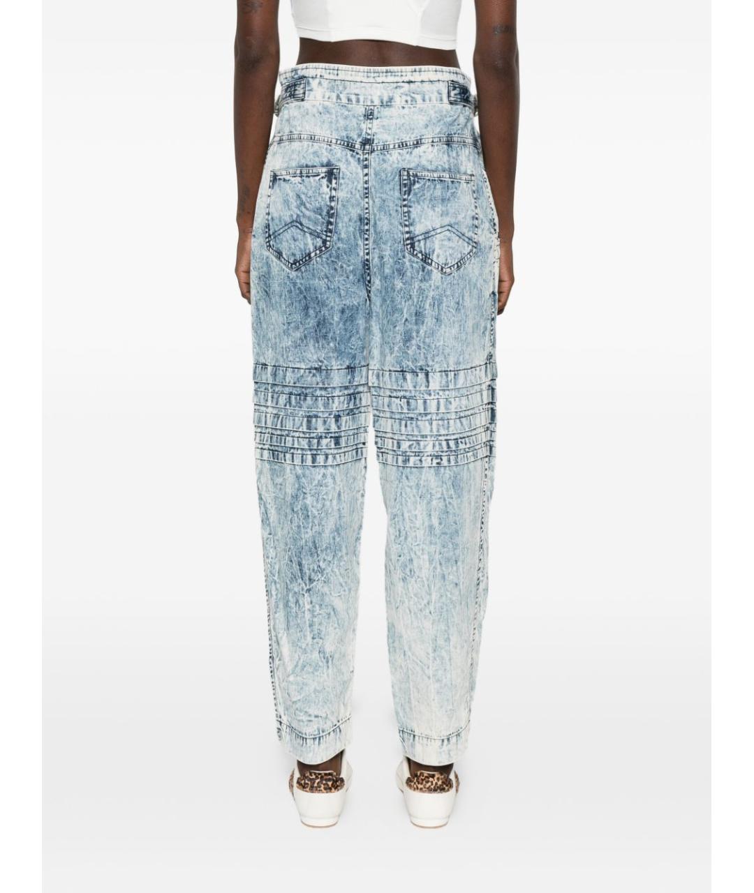 ISABEL MARANT ETOILE Голубые хлопковые прямые брюки, фото 4