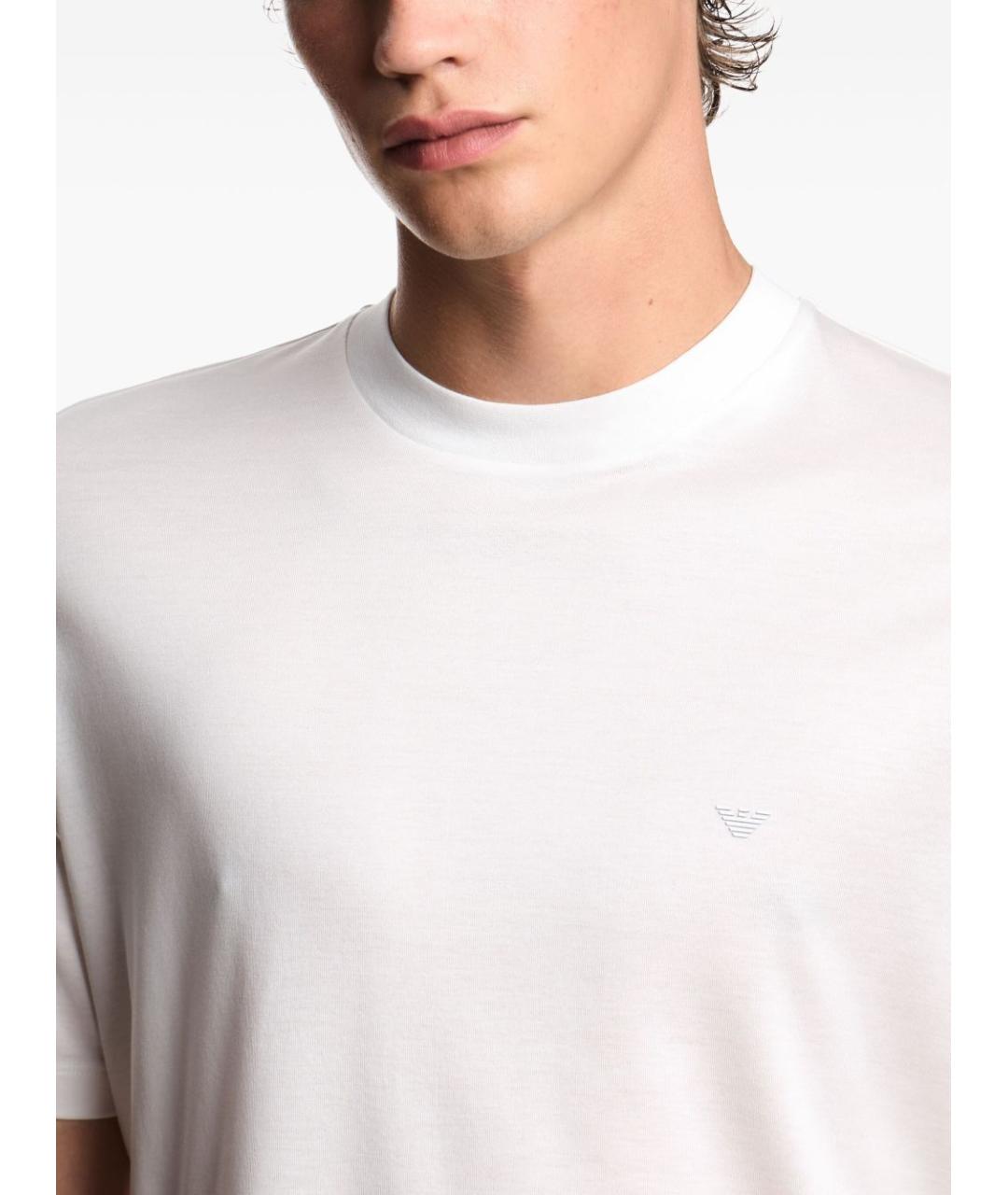 EMPORIO ARMANI Белая хлопковая футболка, фото 3