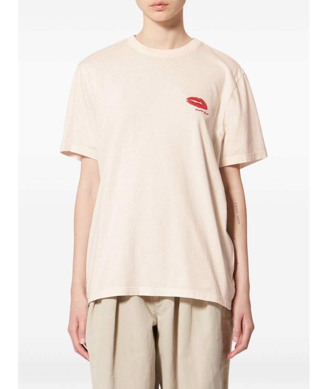 ISABEL MARANT ETOILE Бежевая хлопковая футболка, фото 2