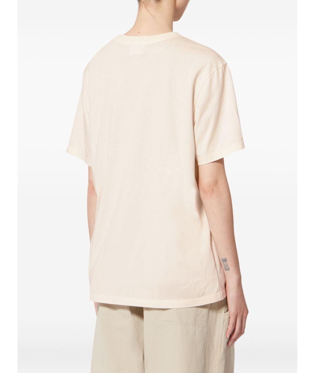 ISABEL MARANT ETOILE Бежевая хлопковая футболка, фото 4