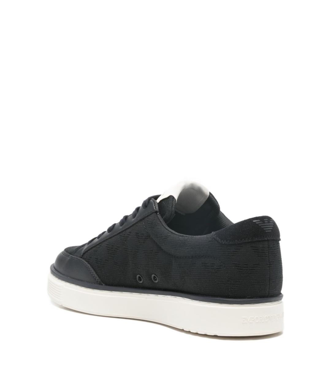 EMPORIO ARMANI Синие синтетические низкие кроссовки / кеды, фото 4