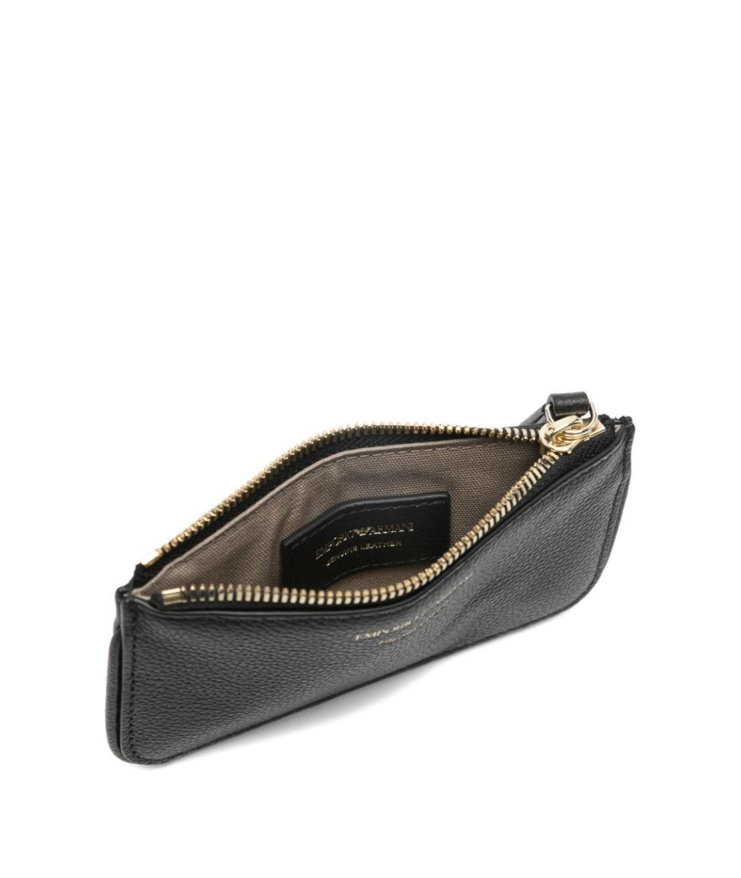 EMPORIO ARMANI Черный кожаный кошелек, фото 3