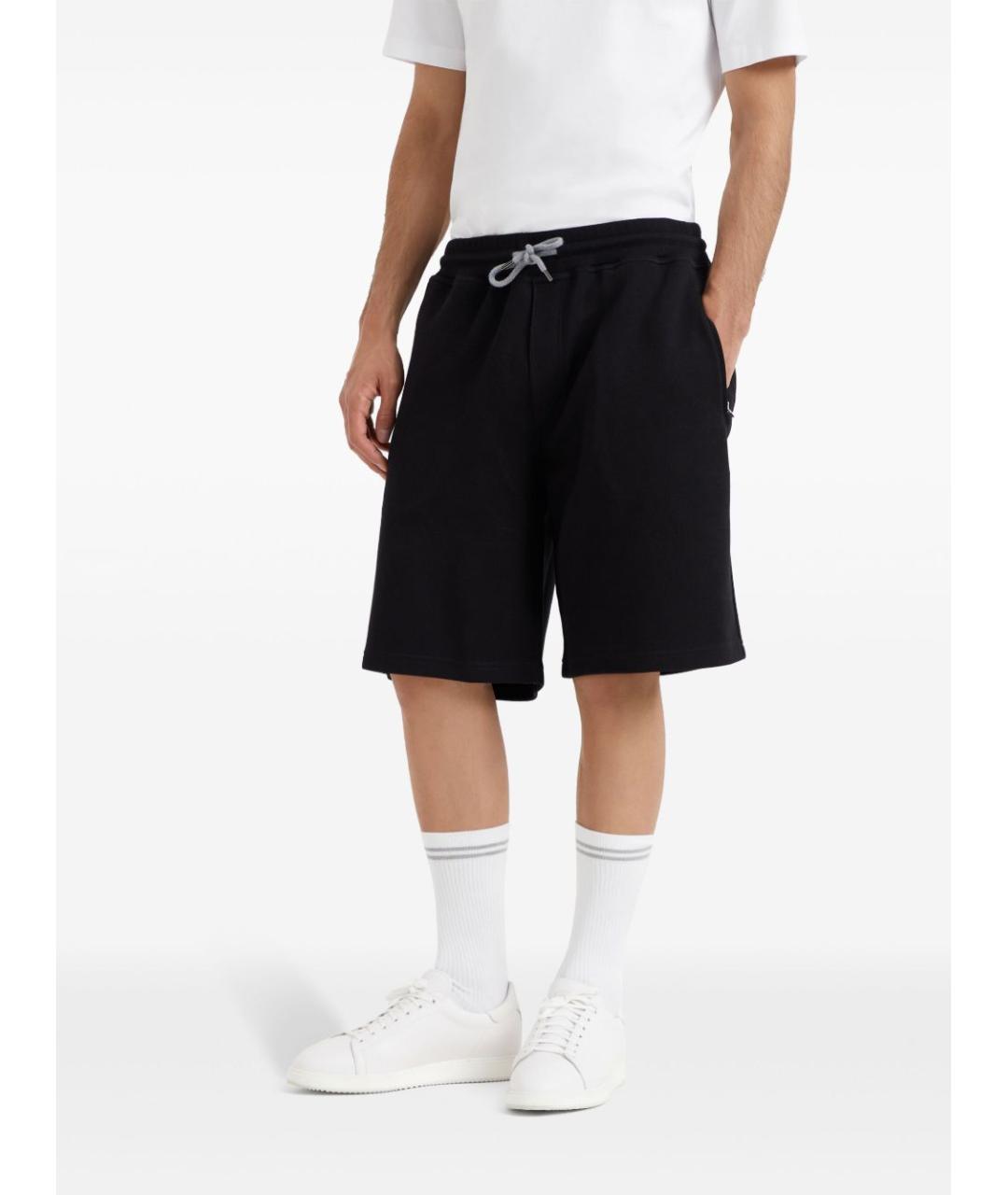 BRUNELLO CUCINELLI Черные хлопковые шорты, фото 3