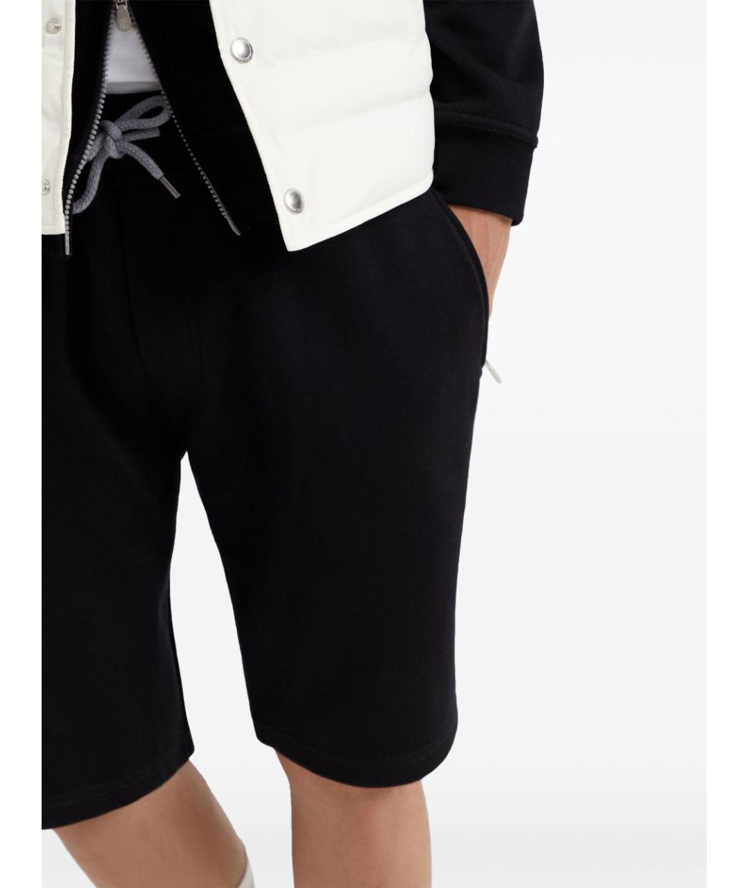 BRUNELLO CUCINELLI Черные хлопковые шорты, фото 4