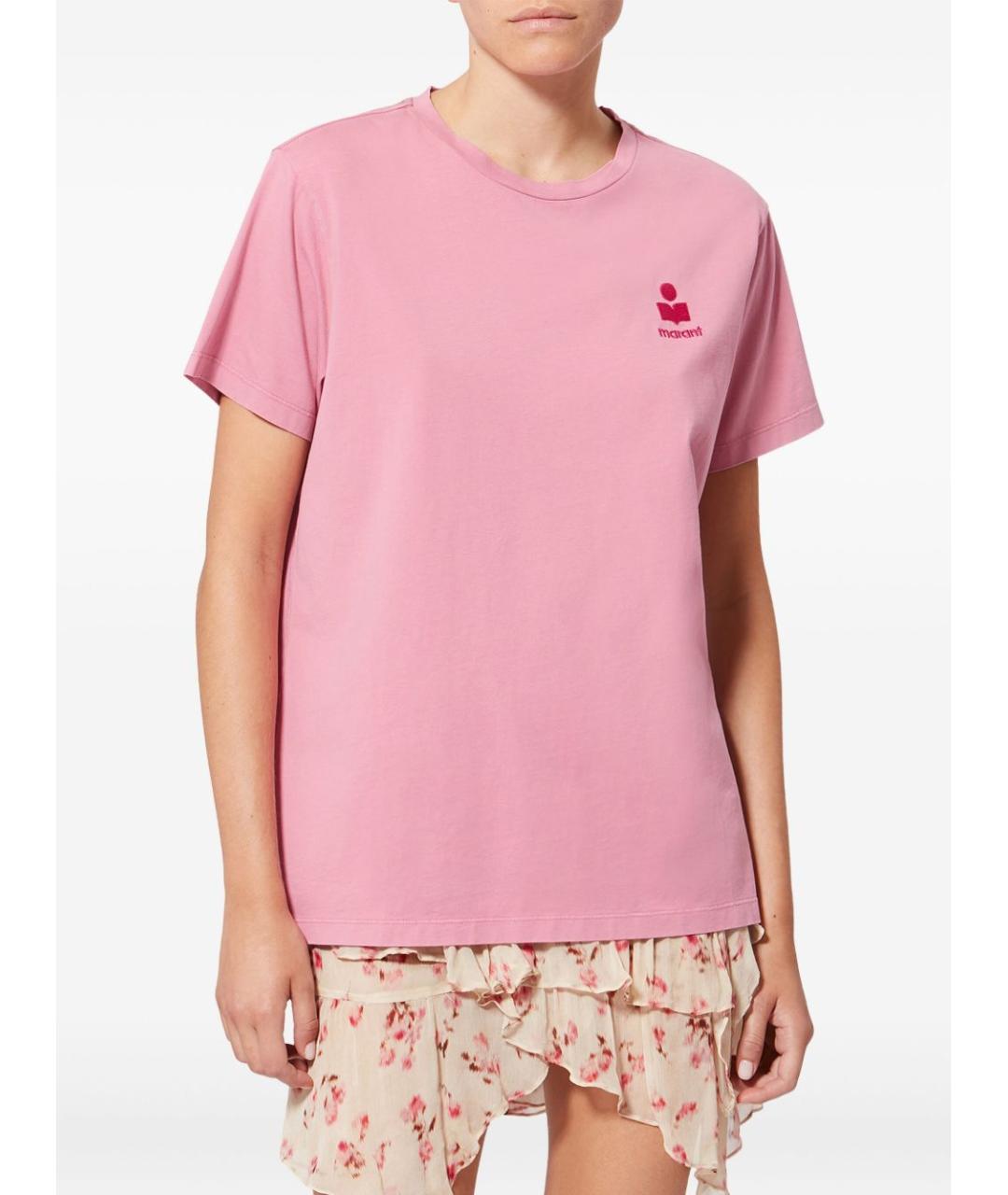 ISABEL MARANT ETOILE Розовая хлопковая футболка, фото 3