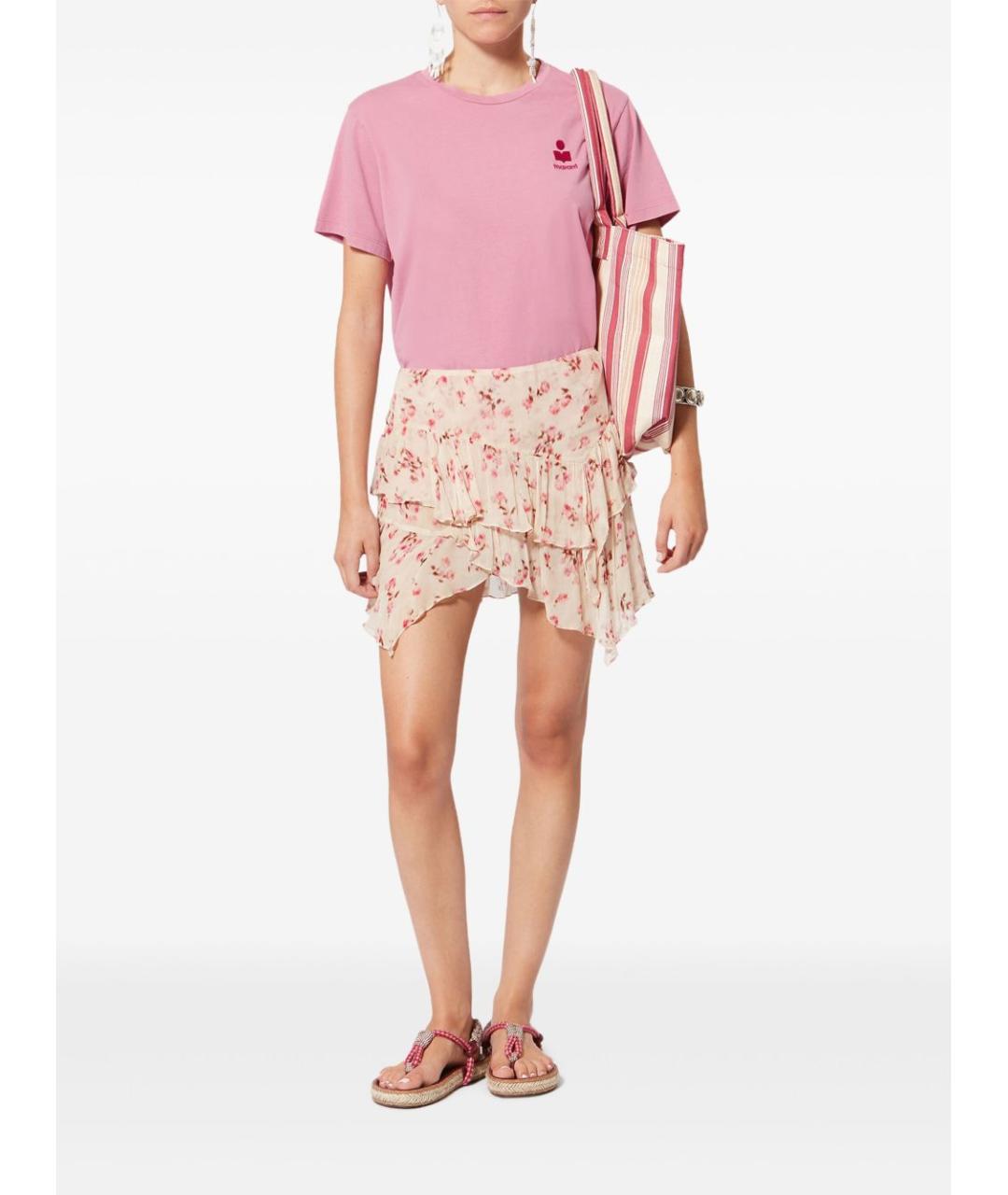 ISABEL MARANT ETOILE Розовая хлопковая футболка, фото 5