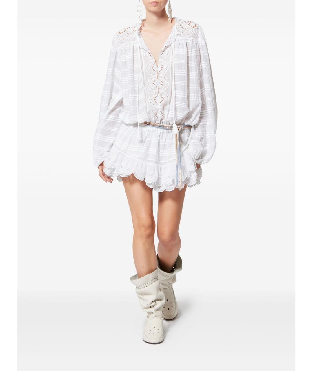 ISABEL MARANT ETOILE Белое хлопковое повседневное платье, фото 3